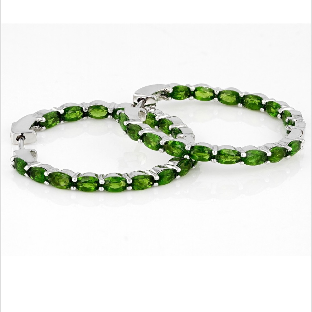 Green chrome dioxide hoop earrings